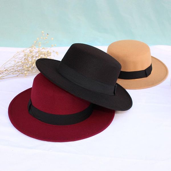 fashion wool boater flat hat for women's felt wide brim fedora laday prok pie chapeu de feltro bowler gambler hats, Blue;gray
fashion wool boater flat hat for women's felt wide brim fedora laday prok pie chapeu de feltro bowler gambler hats, Blue;gray