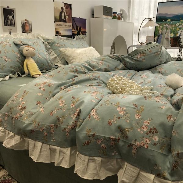 european and american retro style ins korean lace pastoral small floral bed four-piece set all cotton pure quilt bedding sets
european and american retro style ins korean lace pastoral small floral bed four-piece set all cotton pure quilt bedding sets