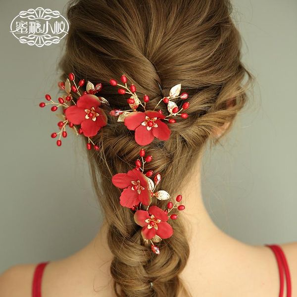 headpieces neo chinese style hairpins bride hair accessories chaplet or headband with red flowers headdress for wedding, Silver
headpieces neo chinese style hairpins bride hair accessories chaplet or headband with red flowers headdress for wedding, Silver