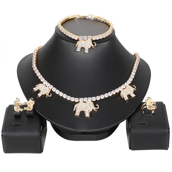 earrings & necklace women african beads jewelry sets cz crystal elephant shape jewelries set gold color statement accessories, Silver
earrings & necklace women african beads jewelry sets cz crystal elephant shape jewelries set gold color statement accessories, Silver