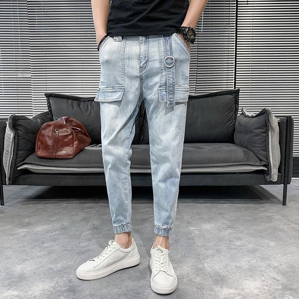 men's jeans korean summer brem of fashion fine fitting denim for men ankle length streetwear hip hop pants brim clothes 34-28 ndcd, Blue
men's jeans korean summer brem of fashion fine fitting denim for men ankle length streetwear hip hop pants brim clothes 34-28 ndcd, Blue