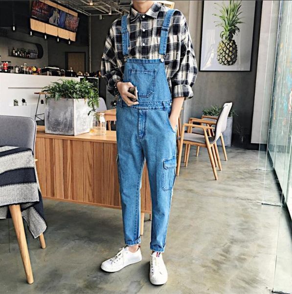 men's pants 2021 spring tide men fashion casual bib denim spaghetti strap clothes trousers cargo harem hairstylist jeans, Black
men's pants 2021 spring tide men fashion casual bib denim spaghetti strap clothes trousers cargo harem hairstylist jeans, Black