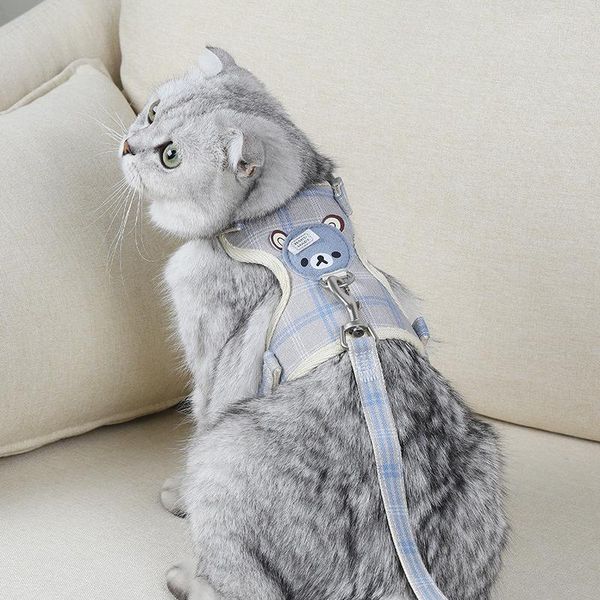 cat collars & leads pet hand holding rope harness vest style anti-break plaid cartoon bear nylon mesh six-color selectable
cat collars & leads pet hand holding rope harness vest style anti-break plaid cartoon bear nylon mesh six-color selectable