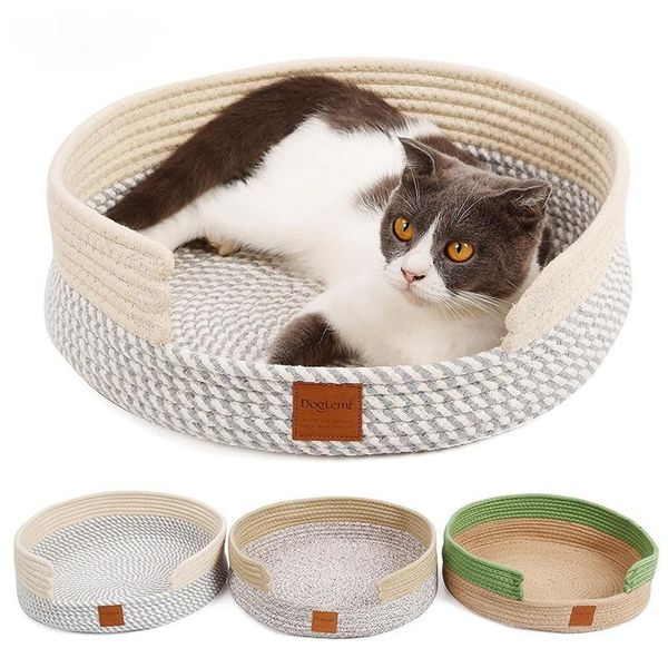 cat beds & furniture hand-woven pet nest summer cool bed pure cotton weaving cats products for pets small supplies
cat beds & furniture hand-woven pet nest summer cool bed pure cotton weaving cats products for pets small supplies