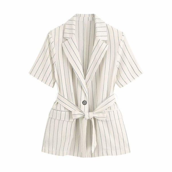 women's jackets states clothing wholesale summer 2021 a grain of buckle female striped suit jacket with short sleeves, Black;brown
women's jackets states clothing wholesale summer 2021 a grain of buckle female striped suit jacket with short sleeves, Black;brown