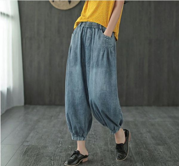 women's jeans 2021 retro women elastic waist loose casual all-match denim pants ladies vintage pocket spring summer autumn, Blue
women's jeans 2021 retro women elastic waist loose casual all-match denim pants ladies vintage pocket spring summer autumn, Blue