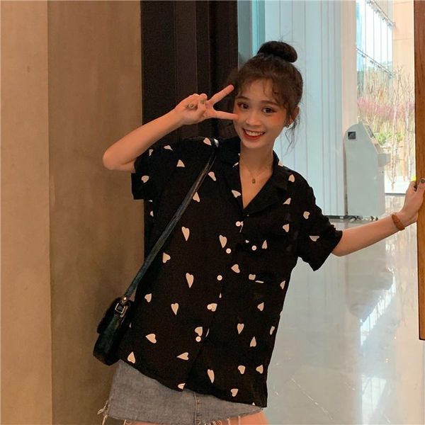 women's blouses & shirts blusas mujer de moda summer korean loose fashion vintage print short sleeved turn-down collar chiffon shirt bl, White
women's blouses & shirts blusas mujer de moda summer korean loose fashion vintage print short sleeved turn-down collar chiffon shirt bl, White