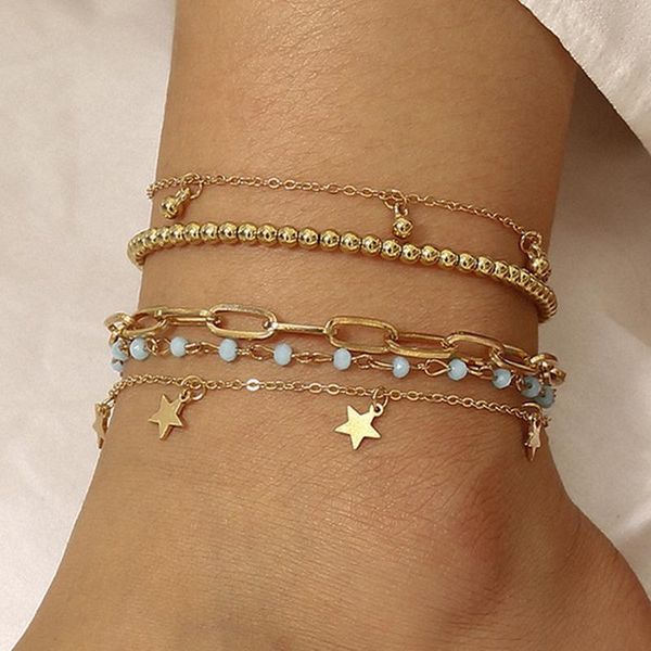 anklets european and american fashion wild cross hollow multi-layer foot ornaments women simple multiple stars round beads, Red;blue
anklets european and american fashion wild cross hollow multi-layer foot ornaments women simple multiple stars round beads, Red;blue