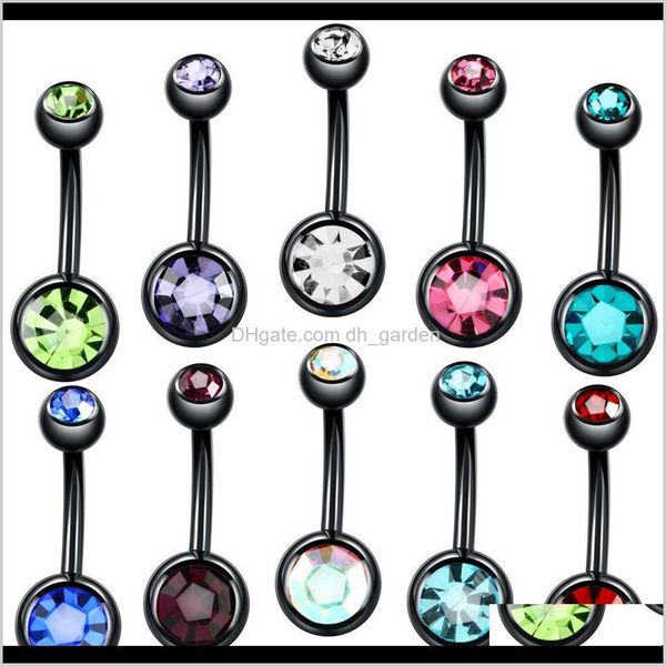 & rings drop delivery 2021 316l black stainless steel double side diamond bell button navel ring piercing body jewelry o14ls, Silver
& rings drop delivery 2021 316l black stainless steel double side diamond bell button navel ring piercing body jewelry o14ls, Silver