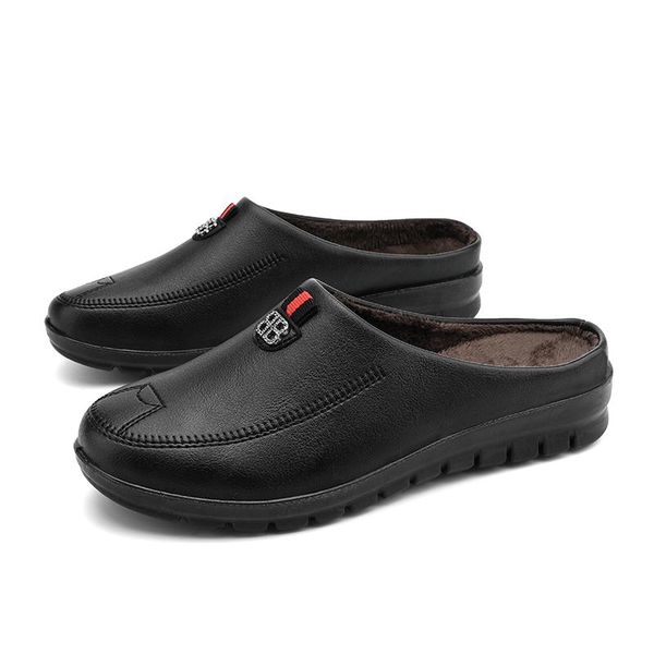 women's pu leather waterproof winter slippers plush warm comfortable wedge mother shoes women fashion solid color slip on loafe, Black
women's pu leather waterproof winter slippers plush warm comfortable wedge mother shoes women fashion solid color slip on loafe, Black