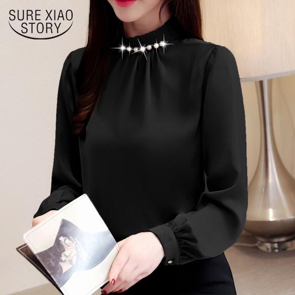 long sleeve women shirts fashion womens and blouses pearl stand collar office blouse chiffon shirt 2553 50 women's &, White
long sleeve women shirts fashion womens and blouses pearl stand collar office blouse chiffon shirt 2553 50 women's &, White