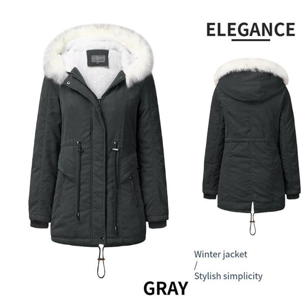 winter coat women fleece cotton padding fur hooded slim waist drawstring thick long jacket solid parkas mujer 2021 chaqueta women's jac, Black;brown
winter coat women fleece cotton padding fur hooded slim waist drawstring thick long jacket solid parkas mujer 2021 chaqueta women's jac, Black;brown