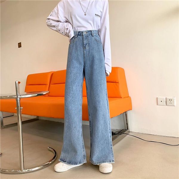 women's jeans 2021 spring and autumn large size loose wide leg pants fashion high-waist slim straight-leg slit trousers 4xl, Blue
women's jeans 2021 spring and autumn large size loose wide leg pants fashion high-waist slim straight-leg slit trousers 4xl, Blue