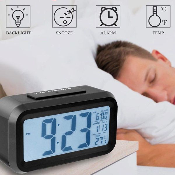 desk & table clocks digital alarm clock, battery night lcd screen light sensor clock with wake up function activated
desk & table clocks digital alarm clock, battery night lcd screen light sensor clock with wake up function activated