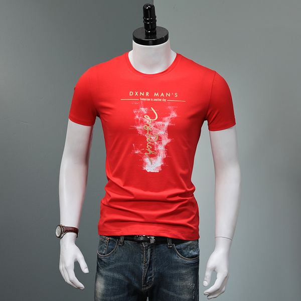 men's t-shirts short sleeve cotton print o-neck slim stretch tshirt summer fashion black clothing 1w51, White;black
men's t-shirts short sleeve cotton print o-neck slim stretch tshirt summer fashion black clothing 1w51, White;black