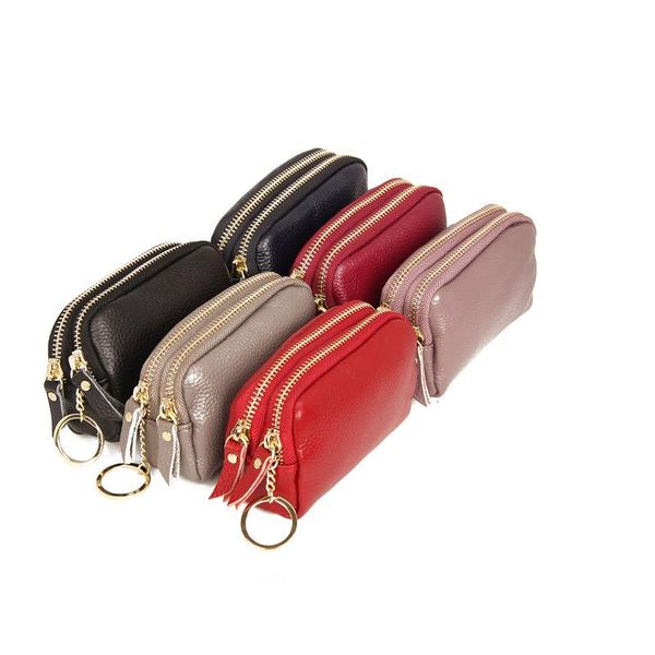 wallets style full-grain leather simple fashion mini purse double zipper genuine clutch bag key, Red;black
wallets style full-grain leather simple fashion mini purse double zipper genuine clutch bag key, Red;black