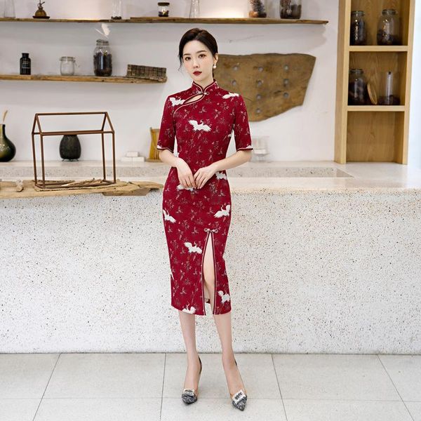 ethnic clothing chineses vintage improved cheongsam long qipao china dresses lady elegant satin dress slim, Red
ethnic clothing chineses vintage improved cheongsam long qipao china dresses lady elegant satin dress slim, Red