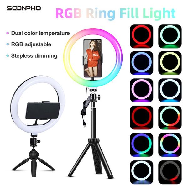 led ring light with stand colorful lighting 16 colorlight,3 normal modes dimmable selfie 10inch for youtube video flash heads
led ring light with stand colorful lighting 16 colorlight,3 normal modes dimmable selfie 10inch for youtube video flash heads