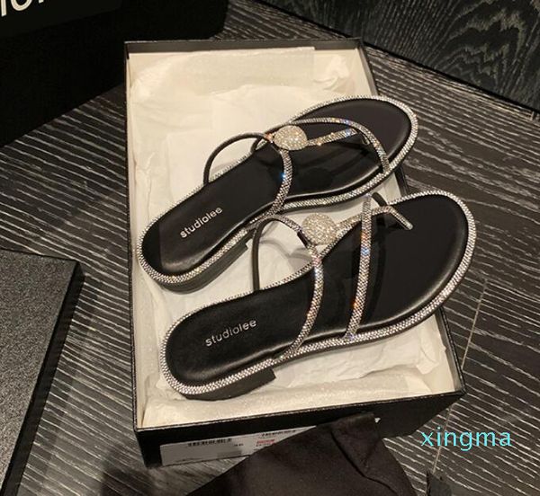 summer rhinestone sandals fashion shoes flats word cross clip toe flat sandal and slippers 35-40 factory wholesale, Black
summer rhinestone sandals fashion shoes flats word cross clip toe flat sandal and slippers 35-40 factory wholesale, Black