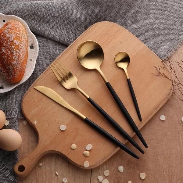 dinnerware sets d5 4pcs/set black gold cutlery set 18/10 stainless steel silverware flatware dinner knife fork spoon drop
dinnerware sets d5 4pcs/set black gold cutlery set 18/10 stainless steel silverware flatware dinner knife fork spoon drop