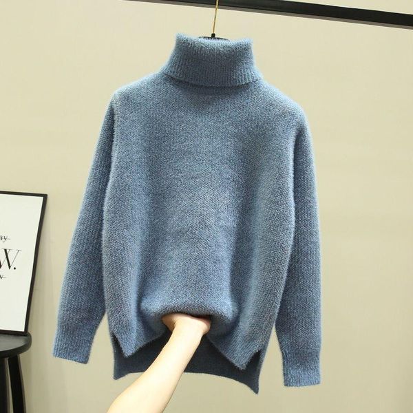 sweater women's autumn loose mink velvet high-necked turtleneck padded outer wear knitted bottoming shirt winter women sweaters, White;black
sweater women's autumn loose mink velvet high-necked turtleneck padded outer wear knitted bottoming shirt winter women sweaters, White;black