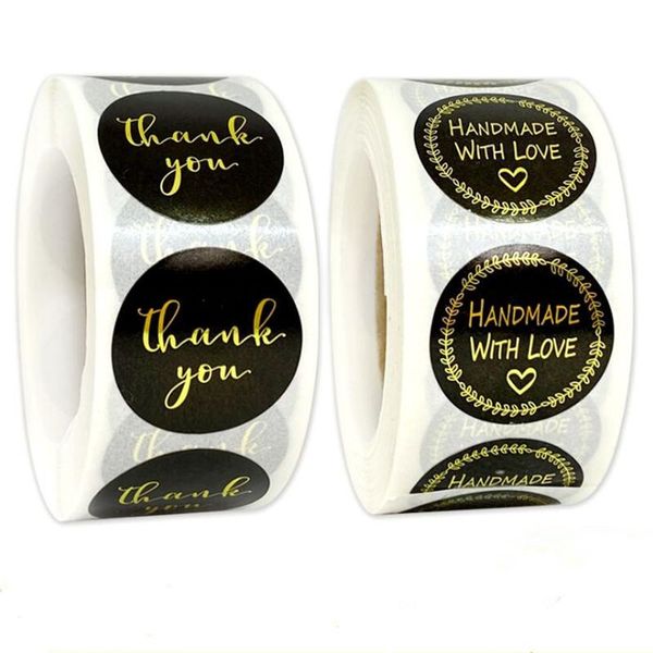 gift wrap 500pcs/roll gold "handmade with love" sticker for cake bag decoration thank you seal black labels
gift wrap 500pcs/roll gold "handmade with love" sticker for cake bag decoration thank you seal black labels