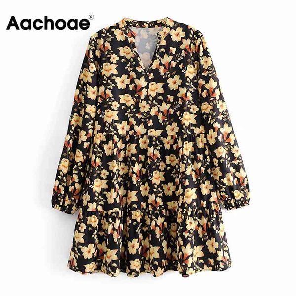 aachoae women loose v neck retro mini dresses floral print casual dress female elegant long sleeve dress robe femme 210413, Black;gray
aachoae women loose v neck retro mini dresses floral print casual dress female elegant long sleeve dress robe femme 210413, Black;gray