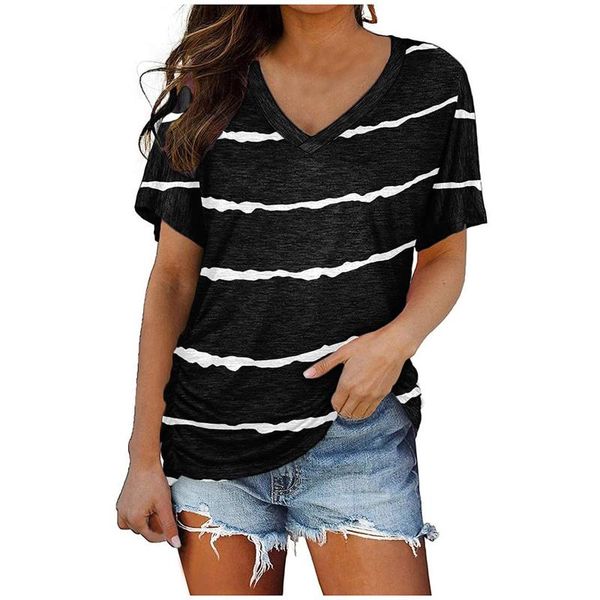 women's blouses & shirts striped for ladies korean style 2021 vclothes fashion casual short-sleeved v-neck with side ruffle shirt, White
women's blouses & shirts striped for ladies korean style 2021 vclothes fashion casual short-sleeved v-neck with side ruffle shirt, White