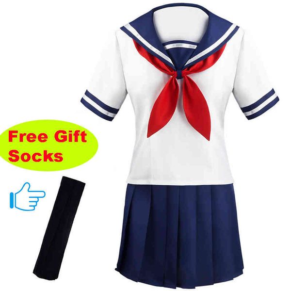yandere simulator ayano aishi cosplay costume game uniform chan jk women outfit sailor suit full set girls, Red;black