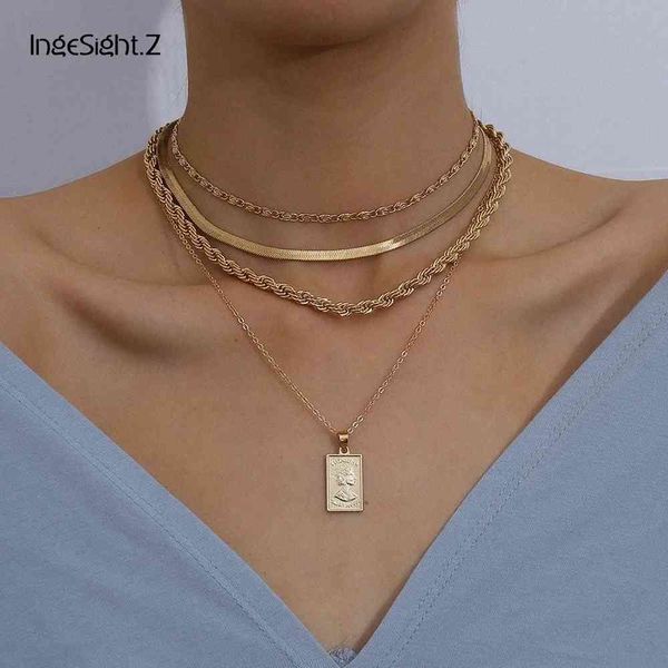 necklaces pendants ingesight.z 4pcs/set multi layer twisted metal rope chain choker necklace vintage carved coin portrait pendant jewelry, Silver
necklaces pendants ingesight.z 4pcs/set multi layer twisted metal rope chain choker necklace vintage carved coin portrait pendant jewelry, Silver