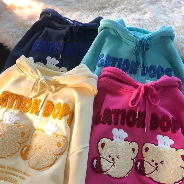 women's hoodies & sweatshirts hip hop cute bear letter embroidery women sweatshirt long sleeve clothing for teens 2021 autumn japanese, Black
women's hoodies & sweatshirts hip hop cute bear letter embroidery women sweatshirt long sleeve clothing for teens 2021 autumn japanese, Black