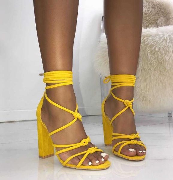 real po yellow chunky high heel woman cross strap sandal gladiator lace up sandals, Black
real po yellow chunky high heel woman cross strap sandal gladiator lace up sandals, Black