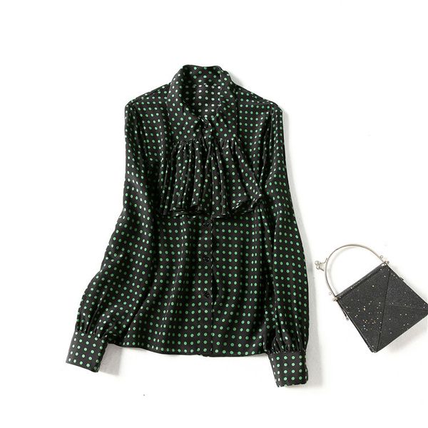 european and american women's clothing 2021 the spring long-sleeved polka dot print fashion silk shirt njod, White
european and american women's clothing 2021 the spring long-sleeved polka dot print fashion silk shirt njod, White