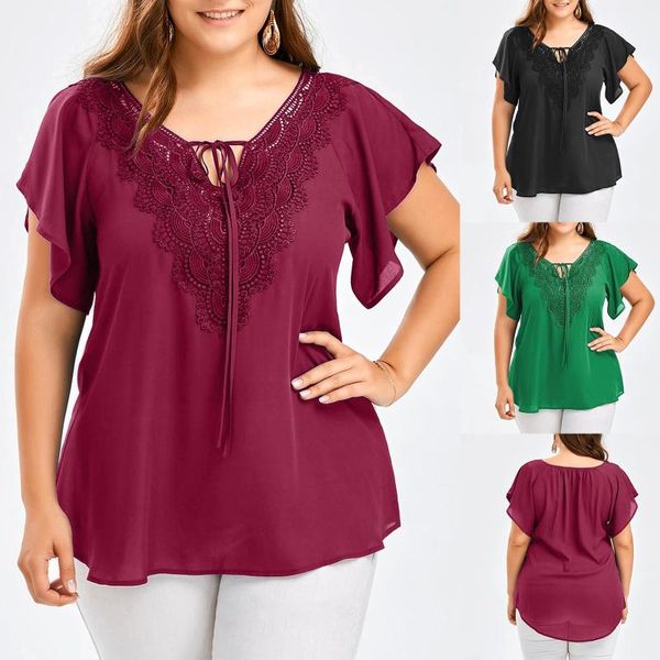 plus size t-shirt 5xl lace patchwork shirt ladies clothing womens and blouses short sleeve big blusas chemise, Black
plus size t-shirt 5xl lace patchwork shirt ladies clothing womens and blouses short sleeve big blusas chemise, Black