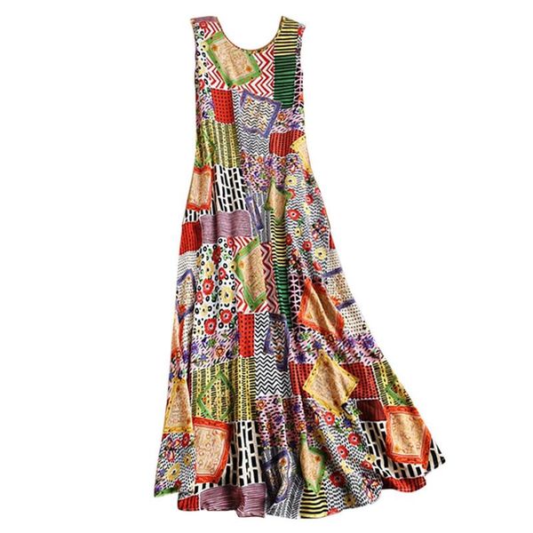 casual dresses women vintage print floral patch dress sleeveless o-neck loose maxi slim waist slit irregular long sling vestido, Black;gray
casual dresses women vintage print floral patch dress sleeveless o-neck loose maxi slim waist slit irregular long sling vestido, Black;gray