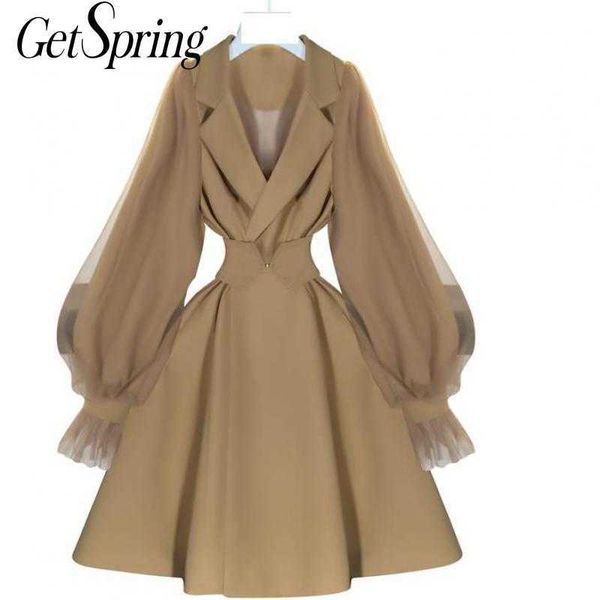 getspring women trench coat spring woman clothes mesh patchwork lantern sleeve vintage leisure long s 210601, Tan;black
getspring women trench coat spring woman clothes mesh patchwork lantern sleeve vintage leisure long s 210601, Tan;black
