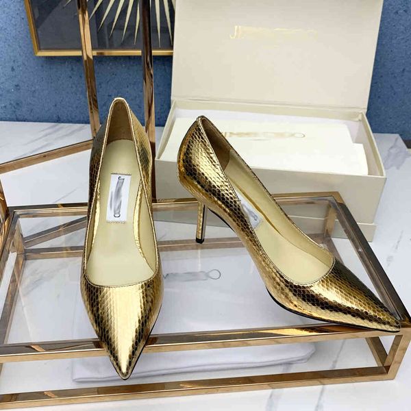 new gold shallow mouth snake pattern pointed thin heel single shoe women's high heelde shoes, Black
new gold shallow mouth snake pattern pointed thin heel single shoe women's high heelde shoes, Black