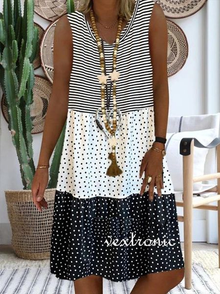 big size summer loose womens dress v neck sleeveless patchwork printed plus clothing, Black;gray
big size summer loose womens dress v neck sleeveless patchwork printed plus clothing, Black;gray