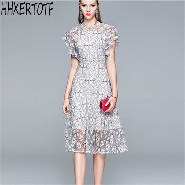 summer fashion designer short sleeve dres vintage elegant lace print 210531, Black;gray
summer fashion designer short sleeve dres vintage elegant lace print 210531, Black;gray