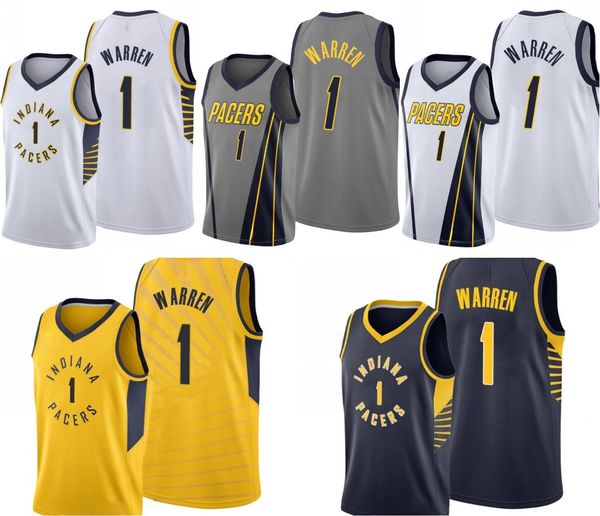 indiana pacers men t.j. warren basketball jersey, Black
