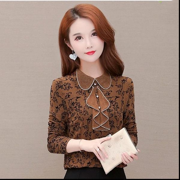 spring autumn style rivet bead womens blouses peter pan collar long sleeve ruffles elegant dd9032, White
spring autumn style rivet bead womens blouses peter pan collar long sleeve ruffles elegant dd9032, White