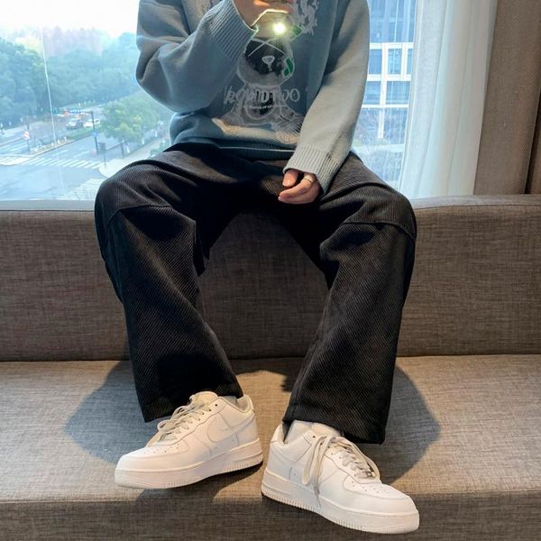 men's pants 2021 straight leg men korean fashion solid color loose casual streetwear retro wide, Black
men's pants 2021 straight leg men korean fashion solid color loose casual streetwear retro wide, Black