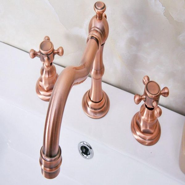 bathroom sink faucets antique red copper brass deck mounted dual handles widespread 3 holes basin faucet mixer water taps mrg059
bathroom sink faucets antique red copper brass deck mounted dual handles widespread 3 holes basin faucet mixer water taps mrg059