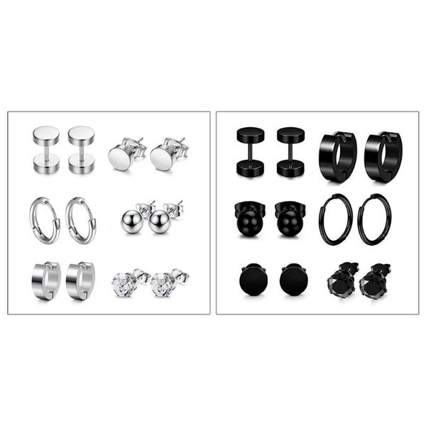 stud 13mc 6 pairs/set stainless steel piercing earrings women men decorations jewelry gifts ear studs, Golden;silver
stud 13mc 6 pairs/set stainless steel piercing earrings women men decorations jewelry gifts ear studs, Golden;silver