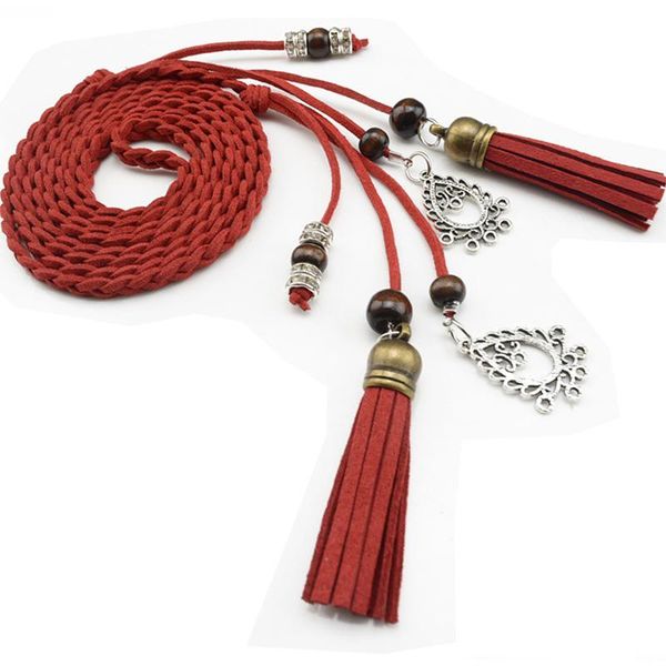 belts design ladies fashion woven waist rope versatile dress tassel wood beads silver buckle pure handmade decorative woman belt, Black;brown
belts design ladies fashion woven waist rope versatile dress tassel wood beads silver buckle pure handmade decorative woman belt, Black;brown