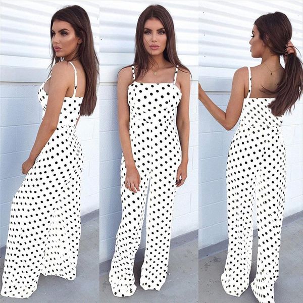 elegant sleeveless dot loose women romper trousers wide leg pants holiday leotard overalls, Black;white
elegant sleeveless dot loose women romper trousers wide leg pants holiday leotard overalls, Black;white