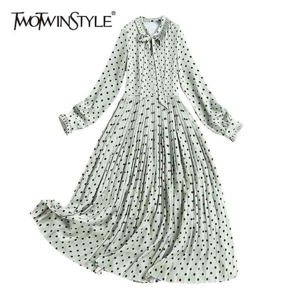 chiffon polka dot dress for women bow collar long sleeve high waist pleated elegant maxi dresses female spring 210520, Black;gray
chiffon polka dot dress for women bow collar long sleeve high waist pleated elegant maxi dresses female spring 210520, Black;gray