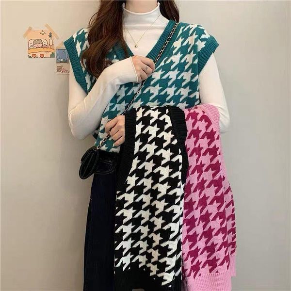 women's vests women geometric knitted sweater vest casual lady pullover sleeveless vintage female 2021 autumn winter jumper tank top, Black;white
women's vests women geometric knitted sweater vest casual lady pullover sleeveless vintage female 2021 autumn winter jumper tank top, Black;white