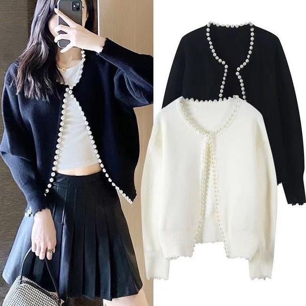 women's jackets jacket women's 2021 autumn french pearl decoration short round neck sweater fashion manufacturer's supply, Black;brown
women's jackets jacket women's 2021 autumn french pearl decoration short round neck sweater fashion manufacturer's supply, Black;brown