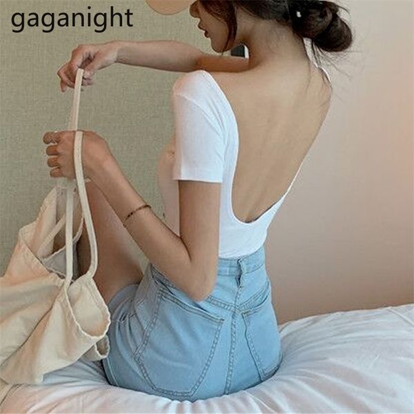 summer open back crop for women solid basic short sleeve t shirt ladies backless club high street slim tees 210601, White
summer open back crop for women solid basic short sleeve t shirt ladies backless club high street slim tees 210601, White